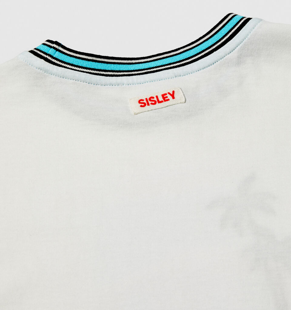 T-shirt with embroidered print - boys' short sleeve t-shirts - White | Sisley Young image number 2